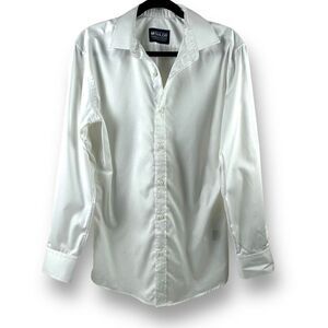 MTailor Men’s Size L Long Sleeve Dress Shirt Classic White 100%‎ Cotton